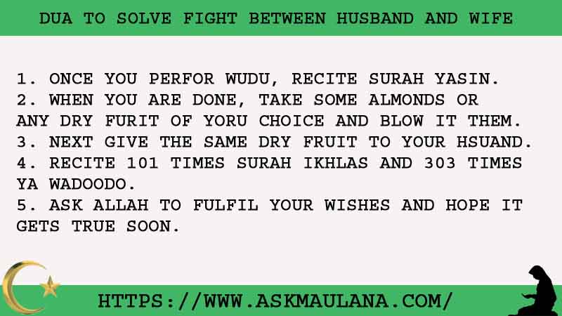 5 Strong Dua To Solve Fight Between Husband And Wife. 