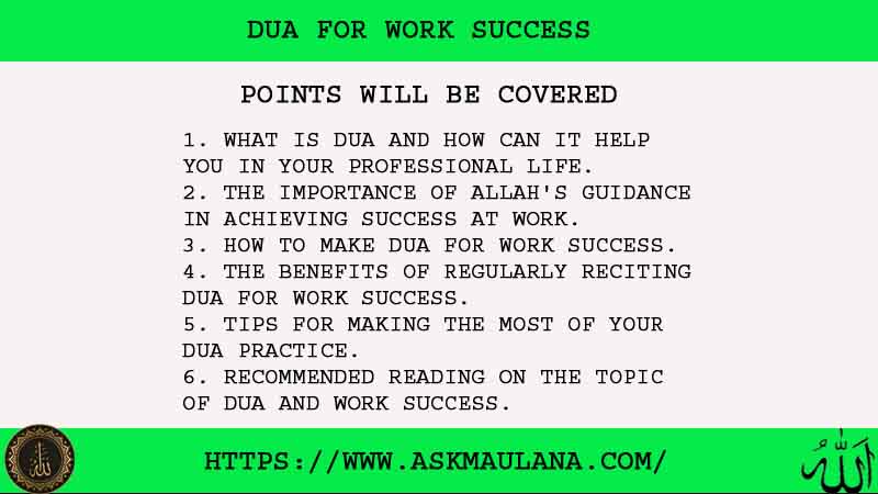 6 Easy Dua For Work Success