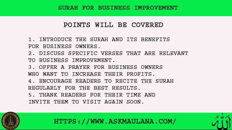 5 Tested Surah For Business Improvement