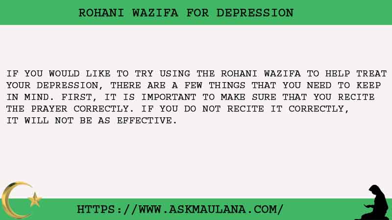 No.1 Strong Rohani Wazifa For Depression