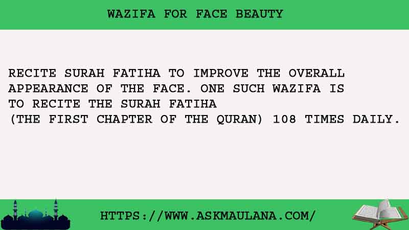 No.1 Powerful Wazifa For Face Beauty