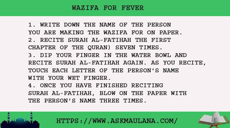 4 Magical Wazifa For Fever