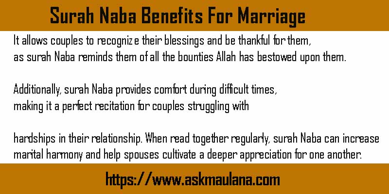 Surah Naba Benefits For Marriage