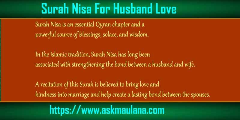 Surah Nisa For Husband Love