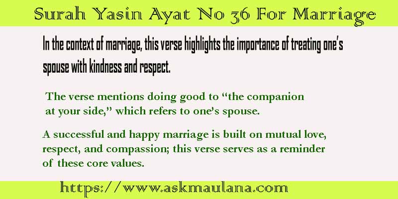 Surah Yasin Ayat No 36 For Marriage